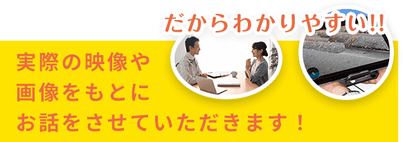 だからわかりやすい!!実際の映像や画像をもとにお話をさせていただきます！