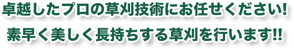 卓越したプロの草刈技術にお任せください!素早く美しく長持ちする草刈を行います!!