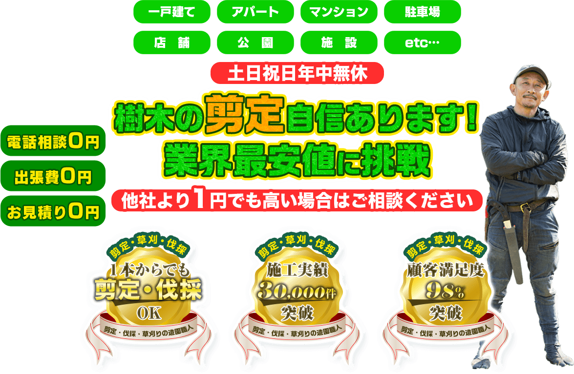 樹木の剪定自信あります! 業界最安値に挑戦