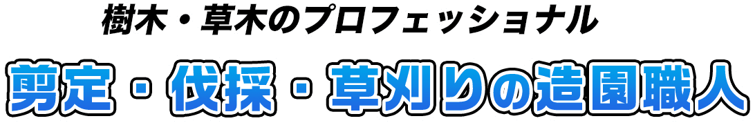 樹木・草木のプロフェッショナル剪定・伐採・草刈りの造園職人